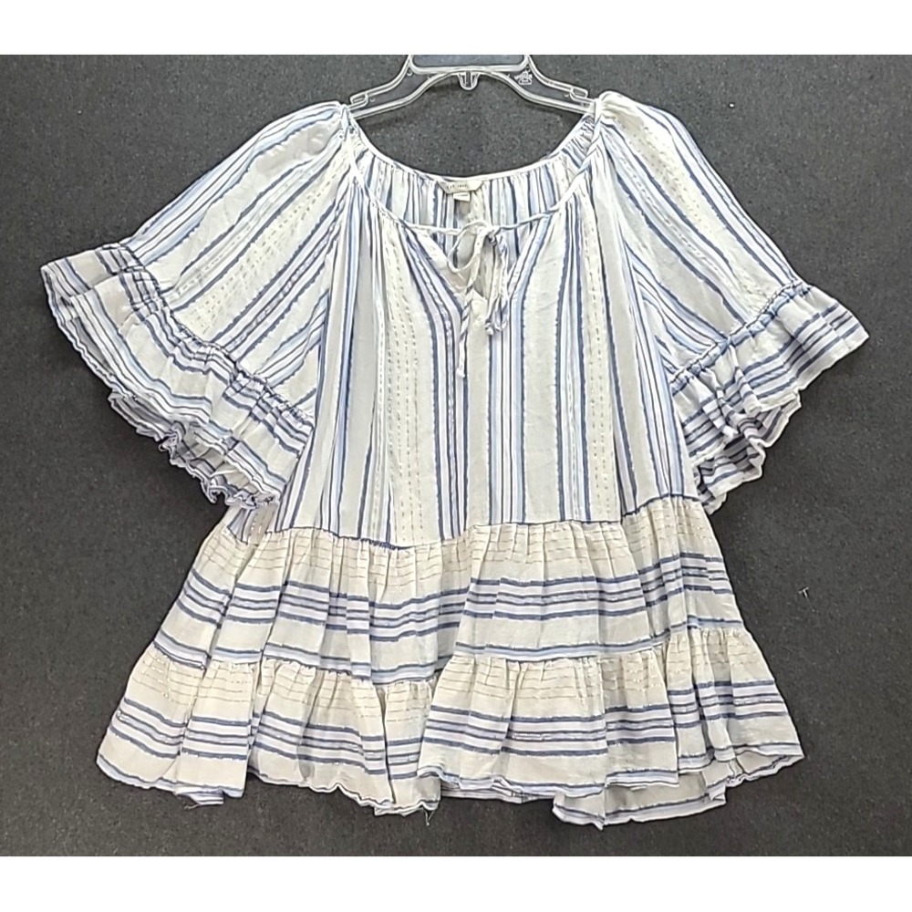 est 1946 14/16W Beachy Linen Blend Bell Sleeves Coastal Vacation